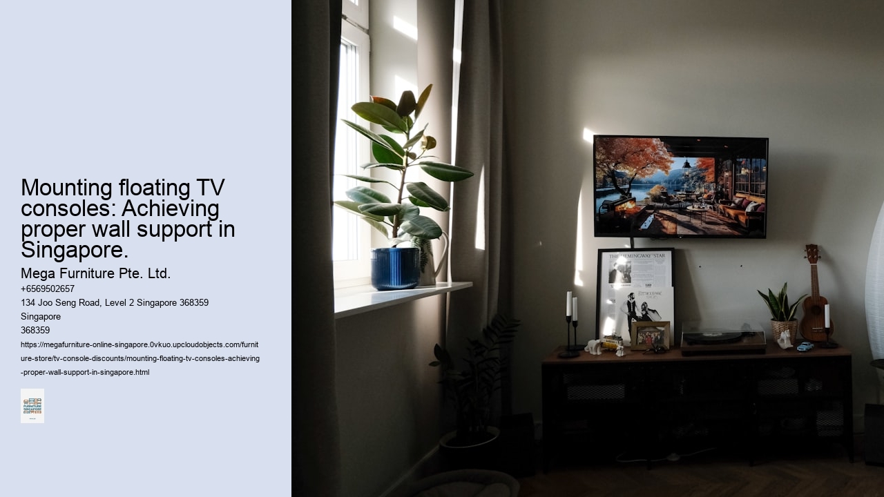 Mounting floating TV consoles: Achieving proper wall support in Singapore.