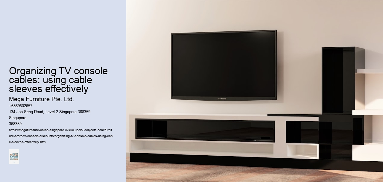 Organizing TV console cables: using cable sleeves effectively